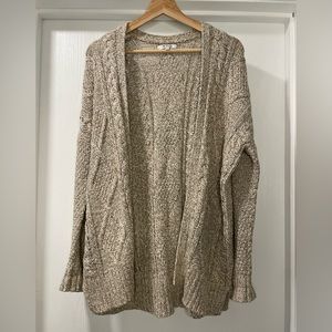 Madewell Beige Oversized Cable Knit Open Front Cardigan. Size S